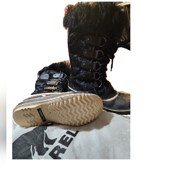 Sorel Joan Of Arctic Reserve Swarovski Black Cowhide SZ 10 - Picture 4 of 8